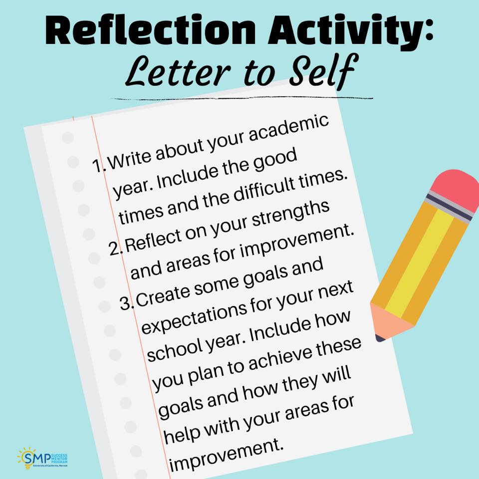 UCMSMP's tweet image. Take a moment to reflect on your academic year and write a letter to yourself. 📨