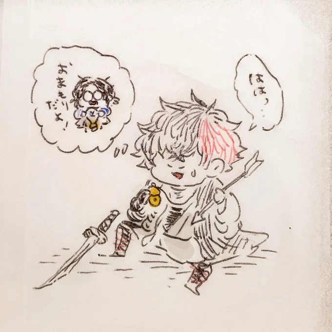 弓兵の矢が胸に刺さって倒れた肥前くんだったけど矢はチビせんせぇがくれたどんぐりのネックレスに刺さっていた 