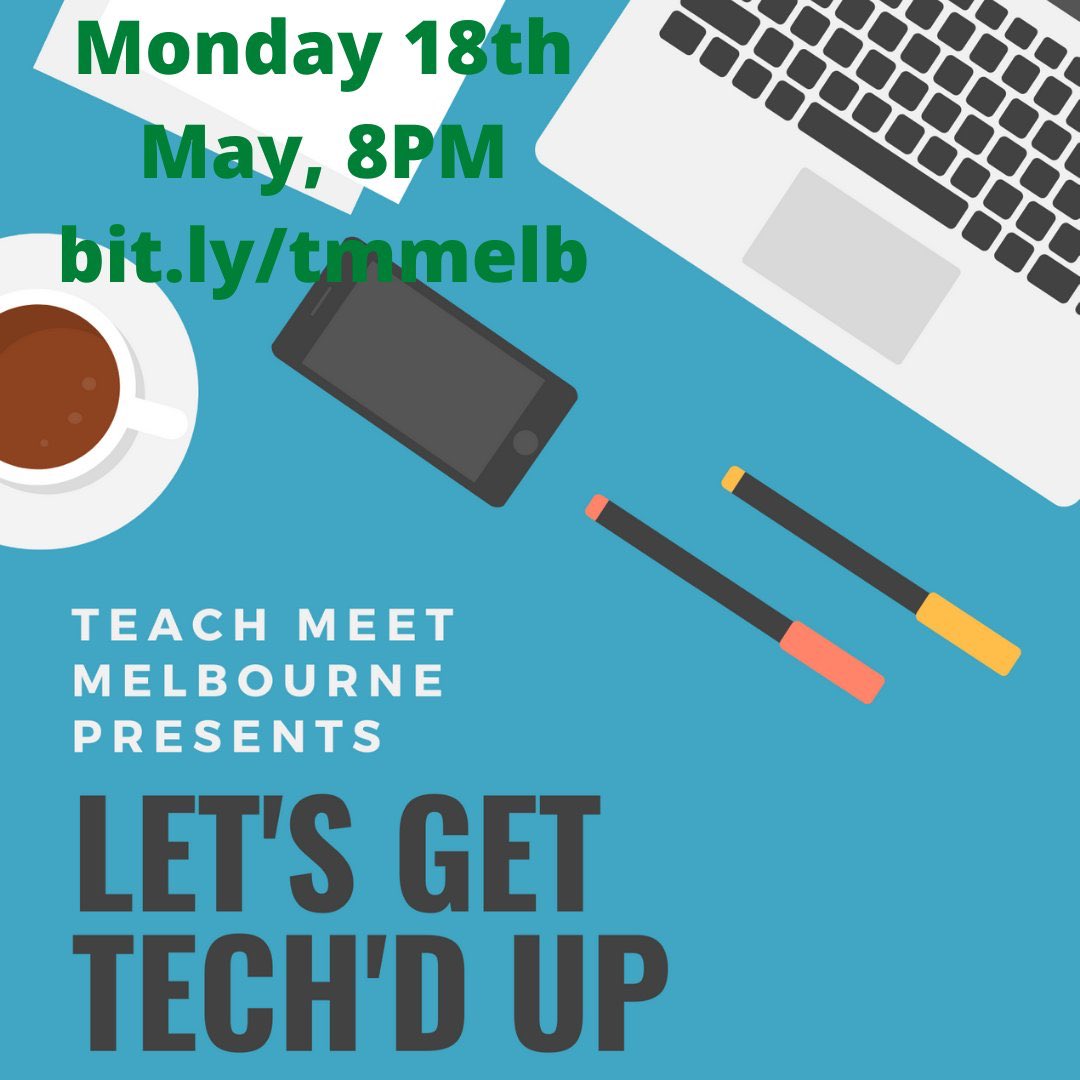 tonnet's tweet photo. Top story: @steven_kolber: 'Last call for presenters for this teach meet, places limited, just finalising the line up. Let me know if you’re keen to speak or watch? #tmmelb #tmnsw #tmqld #aussieed #allthehashtags! We’… https://t.co/oYnsBRCnHf, see more https://t.co/zFD5O2Ul5b