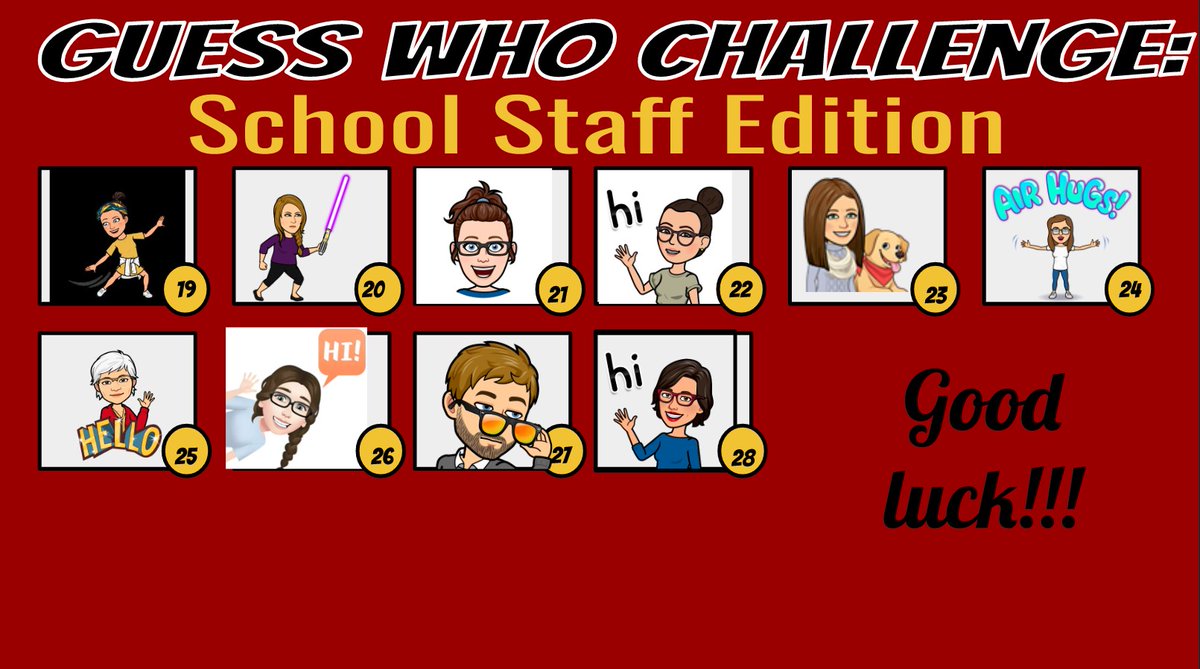 kaleenps's tweet photo. Guess Who KPS Style! 
@kaleenps staff have been having a bit of fun with Bitmoji's. Can you guess who is who?! 
#fridayfunday #bitmojifun #guesswho https://t.co/GjE7QlqBvZ