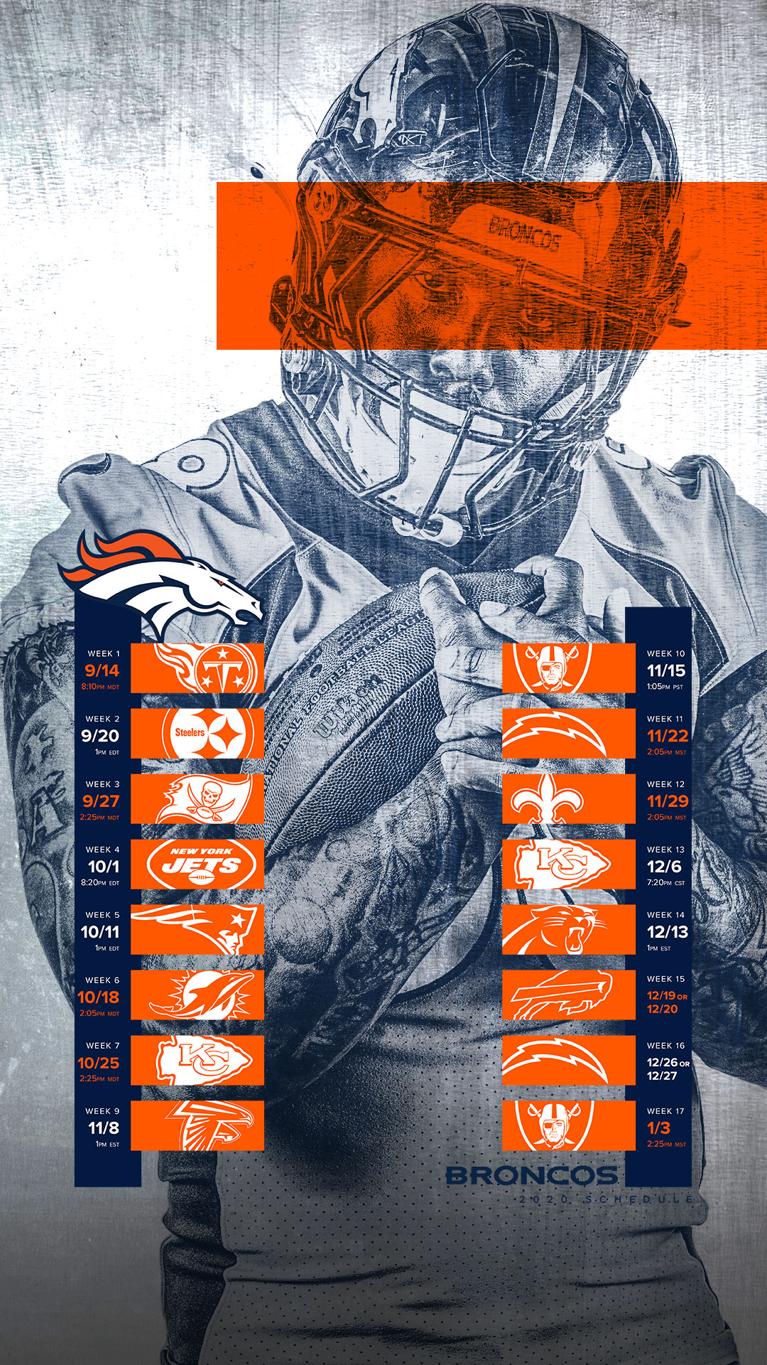 Download Denver Broncos Blue Orange Iphone Wallpaper  Wallpaperscom