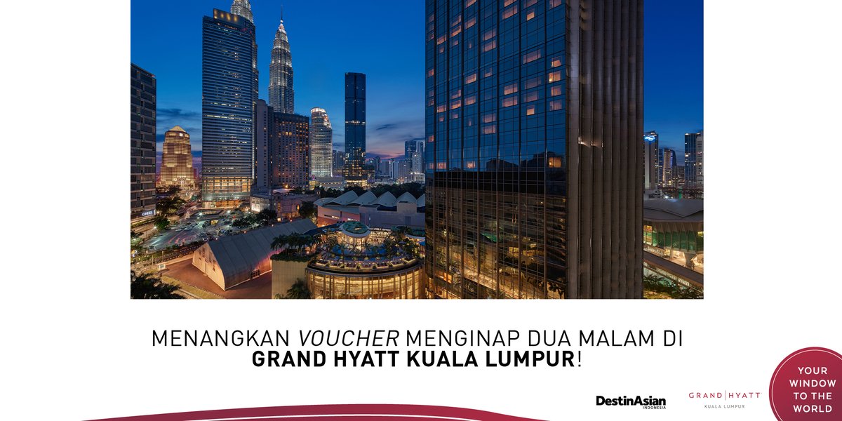 DestinAsianID's tweet photo. #GiveAway Hotel Grand Hyatt Kuala Lumpur terletak di kawasan Segitiga Emas Kuala Lumpur. Klik: https://t.co/g0tQZUHmYU
@GrandHyattKL #DestinAsianIndonesia #yourwindowtotheworld https://t.co/c20BClrmQ2