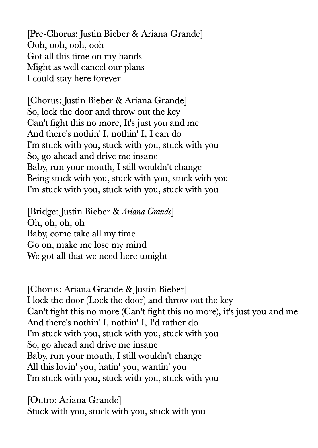 Justin Bieber News Check Out The Lyrics For Stuckwithu Justin Bieber News Check Out The Lyrics For Stuckwithu