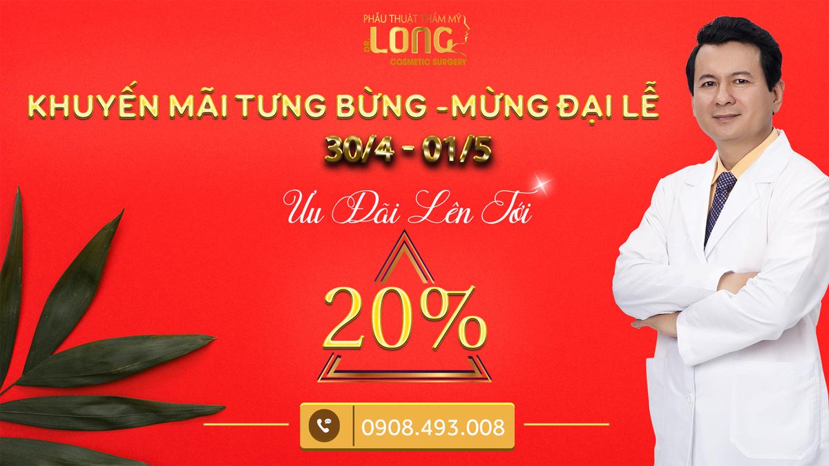 TMVBsLong's tweet photo. 💝Giảm Ngay -20% cho tất cả các dịch vụ PTTM (Không áp dụng cho nâng ngực)
💝Chương trình KM kéo dài từ: 01/05/2020 - 31/05/2020.
  — tại TMV Bác sĩ Long. https://t.co/gaB0w1NK3r