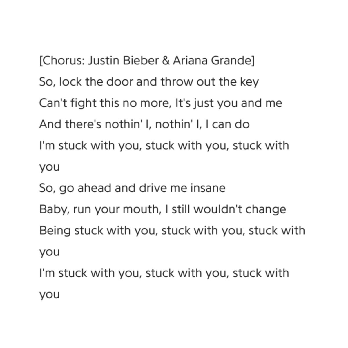 Lirik Stuck With You - Ariana Grande & Justin Bieber, PDF, Justin Bieber