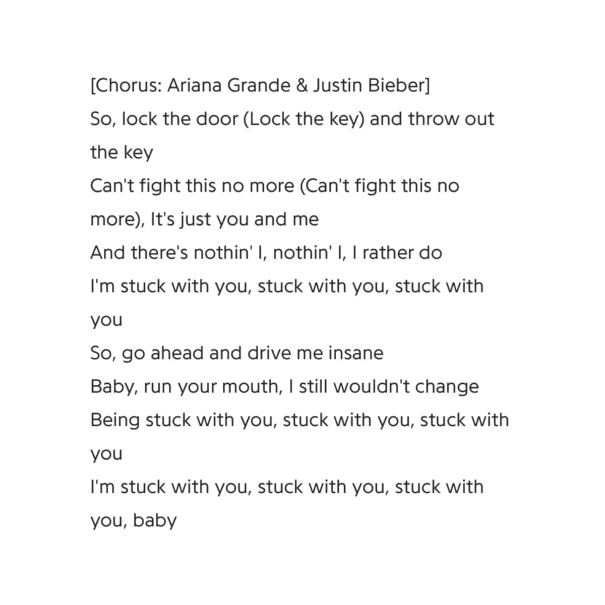 Ariana Grande & Justin Bieber - Stuck with U lyrics Anglais