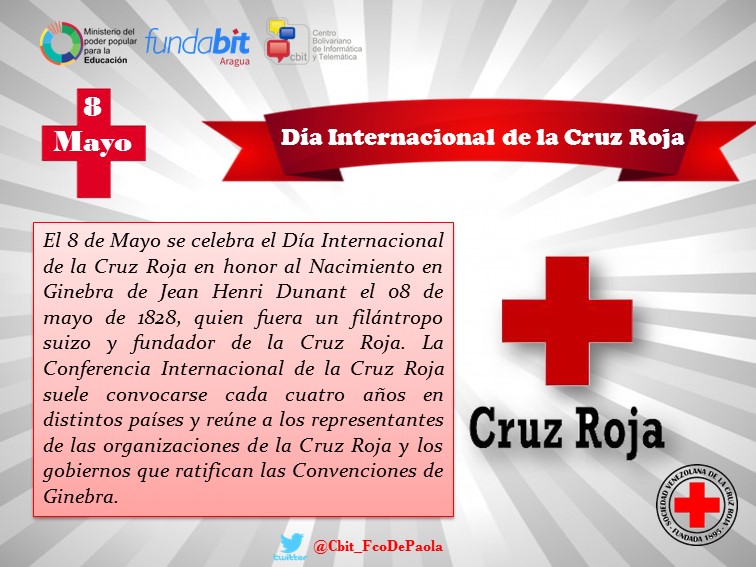 Cbit_FcoDePaola's tweet photo. #8Mayo La Cruz Roja Internacional tiene la misión exclusivamente humanitaria de proteger la vida la dignidad de las víctimas de conflictos armados y de otras situaciones de violencia, así como de prestarles asistencia #QuedateEnCasa  @FundabitAragua @vaneprietom @FundabitOficial https://t.co/uNQLkwlxaP