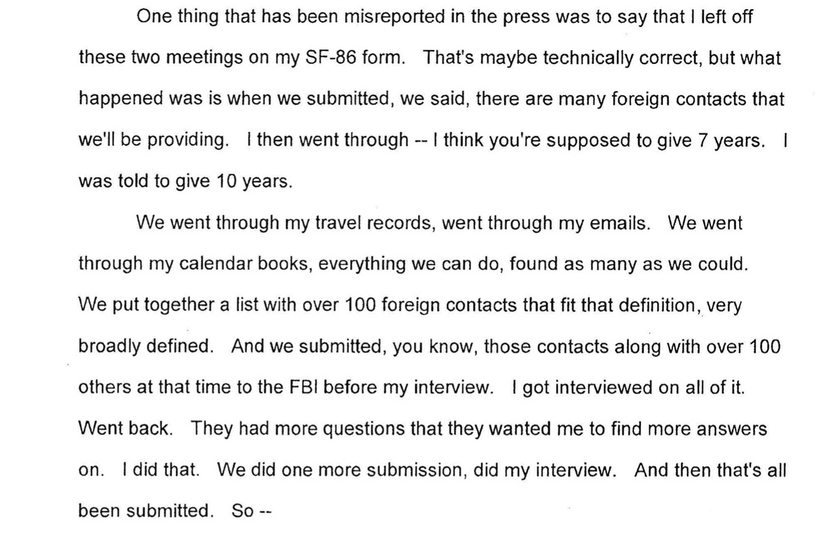 KUSH: Sure, maybe for normal people submitting a blank SF-86 is begging for prison time, but I'm a Mob dauphin with a springtime temperature IQ and I have no idea how bad this all sounds.