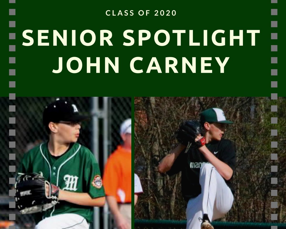 MHSHornetBASEBL's tweet photo. The Ace, D1 Bryant University bound John Carney. Over last 2 seasons, John racked up 
86IP, 8W, 87K, 1.46 ERA. He wants the ball in every big situation &amp; never backs down. This guy packs a punch on the mound &amp; a laugh in the dugout. Extremely bright future! @Jpcarney20 #WWACD https://t.co/H6QHon482V