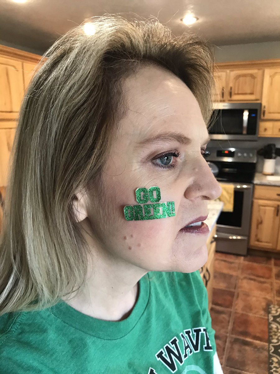 RealMrsOlstad's tweet photo. I got some stickers for the staff parade! Go Green!  #1  We miss miss our students. Here’s our WAVE to you! #EGFPride #thisishowweWAVE https://t.co/dDlIpVHEyS