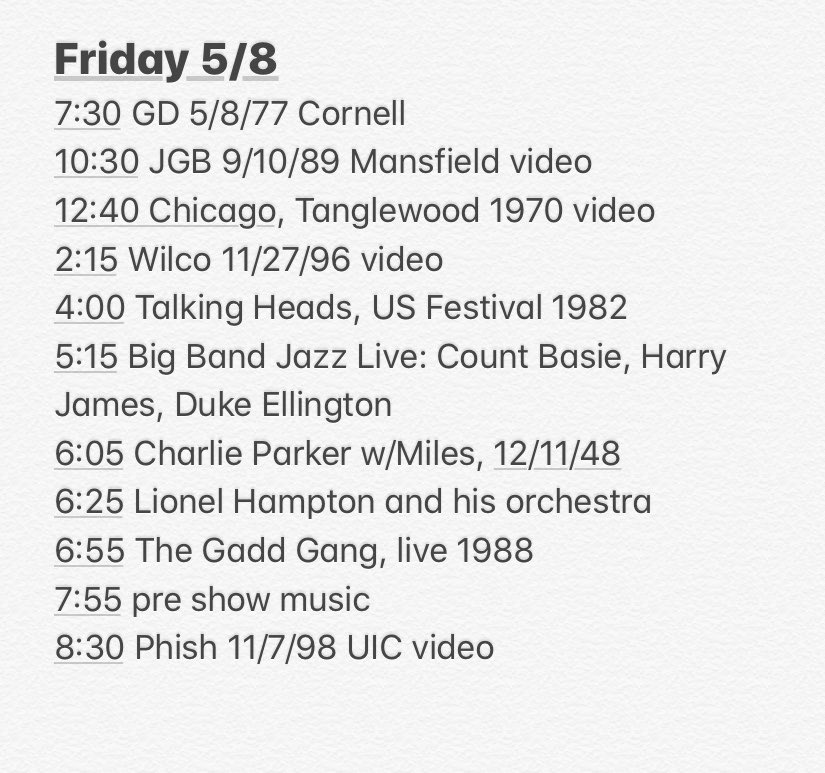_dennis_system's tweet image. Friday 5/8 playlist: wake up with the dead 5/8/77 &amp;amp; JGB 9/10/89. Phish UIC 98 weekend starts at 8:30 with 11/7/98! 
cytu.be/r/drbjr320. #fall98 #phishvideoproject