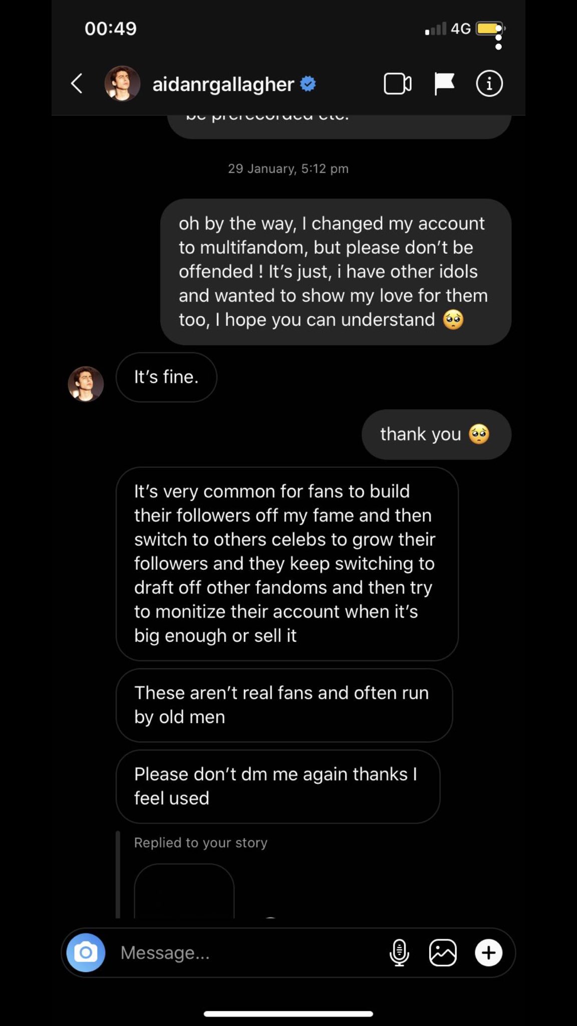 breanna on X: aidangallagherisoverparty these are dms between me and my  friend skqtqs1nk on instagram and aidan gallagher t.co9TSMWXOxEY   X