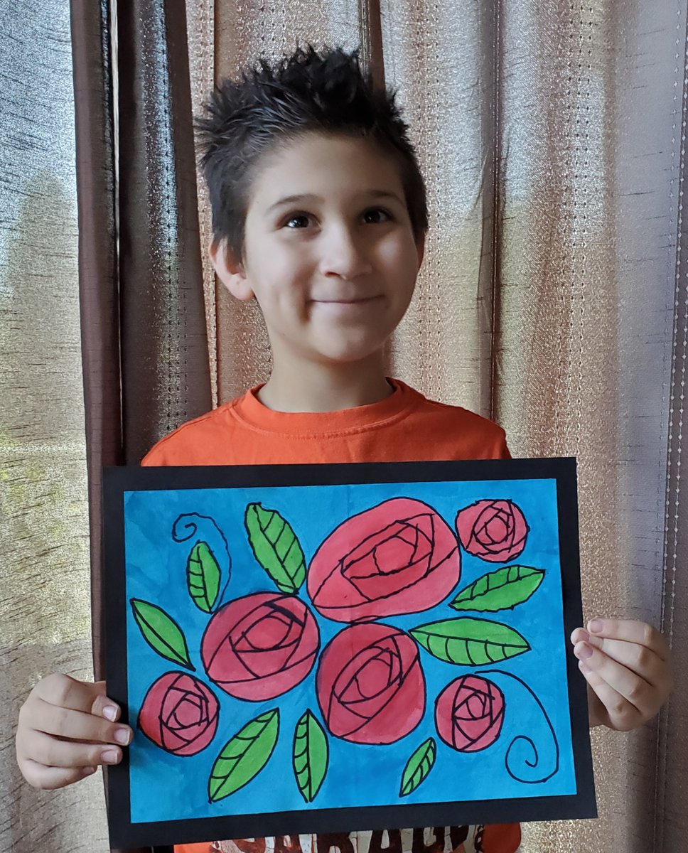 lorilavado's tweet photo. I love that crazy hair and my friend did an outstanding job on his take home Mother's Day art project!  I am so proud of my second gators for working so hard at home. @lorilavado @avocadogators @AvocadoPTA @CajonValleyUSD https://t.co/uFCr37xs1j