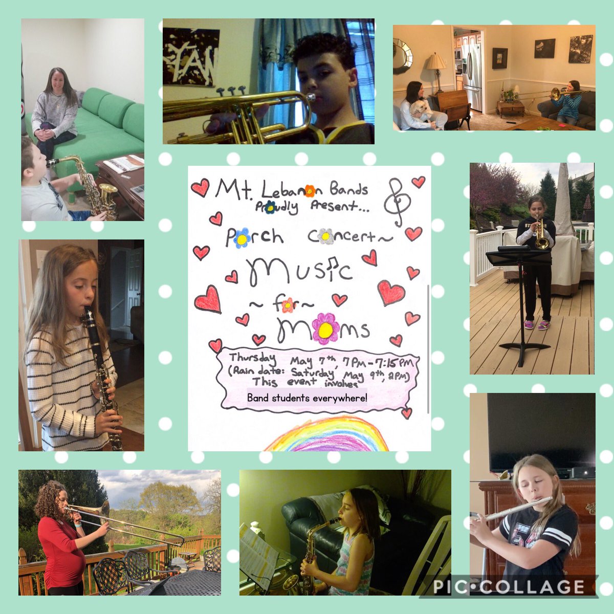ShowalterMusic's tweet photo. @Wylandville band students are excited to share music with special loved ones this week. Here’s a sneak peek at some of tonight’s #porchconcert performances!
Thank you @mtlband and @MTLSD for the invite! #musicformom https://t.co/eG4qtxcGLI