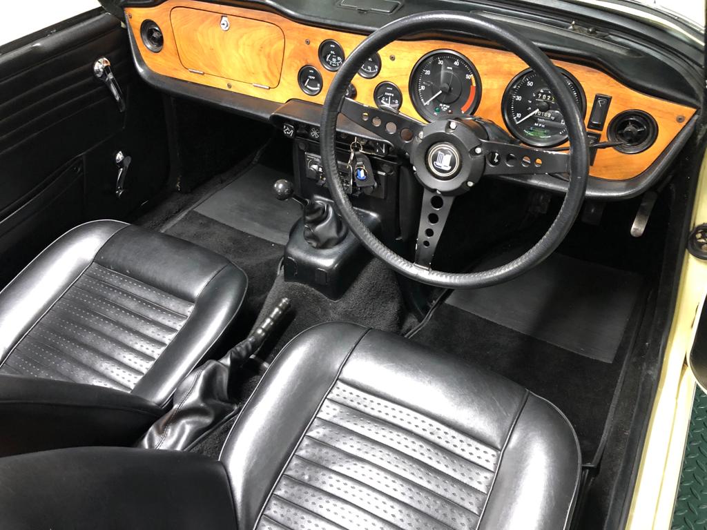 ClassicCarMeet's tweet photo. Our associated partners Morse Classics have for sale this 1969 Triumph TR6 150 BHP PI. Jasmine Yellow with Black Ambla upholstery and matching Jasmine yellow hard top. Call 07854641947. https://t.co/j4vm8ywkxx