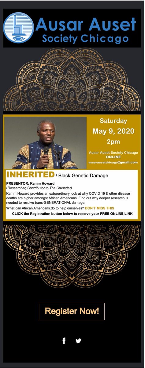 AusarAusetChgo's tweet photo. #Covid_19 has taken a toll in the #Black community, more than any other race percentage-wise. Listen as to how #epigenetics may be a factor. #blackgenetics #BlackHistory https://t.co/auxwuoLR8O