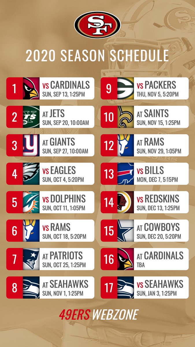 San Francisco 49Ers Schedule Printable