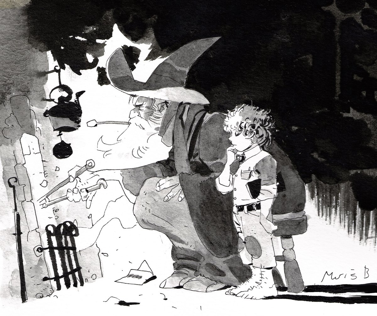 Gandalf and Frodo. 
#LOTR #fantasy #ink 