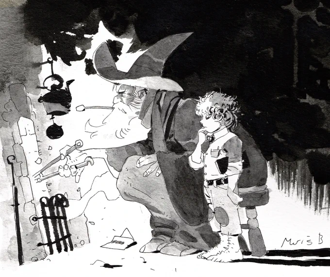 Gandalf and Frodo. 
#LOTR #fantasy #ink 