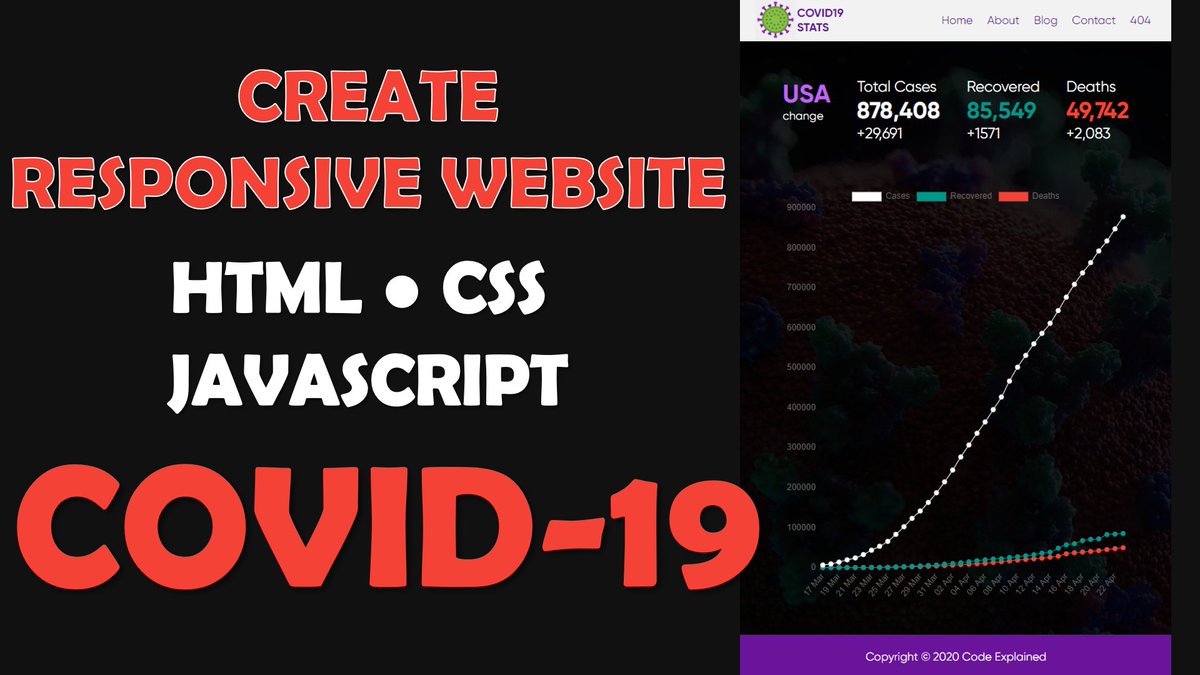 code_explained's tweet image. Create a Responsive Website - COVID-19 TRACKER - With HTML CSS And JavaScript
youtu.be/BzUFQDP8B28
