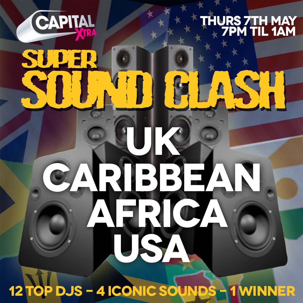 CapitalXTRA's tweet photo. Miss out on our #SuperSoundClash? 

Listen back as @DJSemtex, @davido &amp; more face off via @GlobalPlayer 🔊🔊🔊 https://t.co/AeZufMlYyq