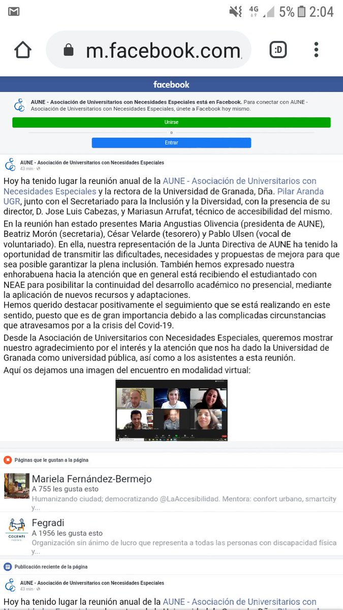 Aune_Ugr's tweet photo. Hoy hemos realizado nuestra reunión anual con @PilarArandaUGR y @UGRinclusiva -->
https://t.co/iQO9BpSnNJ https://t.co/n0AtBCxDuZ