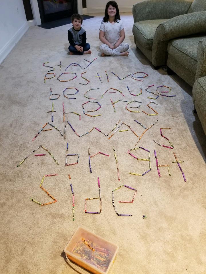 GinesStone's tweet photo. My daughter created this for her art project today. She came up with the idea on her own and executed it with her brother. Color us (get it?!) impressed! @SnowdenFarm_AP @PrinSFES @mrs_wasser someone please tag her art teacher 🎨😍 https://t.co/MpAH8MBVgf