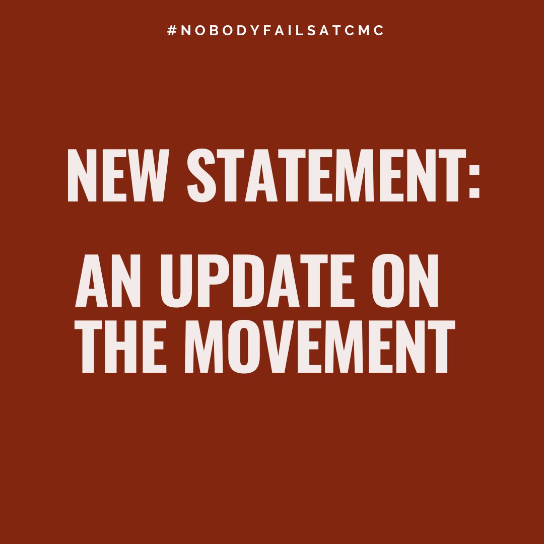 NobodyFailsCMC's tweet photo. This is not the end, this is just the beginning. Thank you everyone! #NobodyFailsatCMC ✊🏽✊🏾✊🏿 https://t.co/hDzSNI4usy