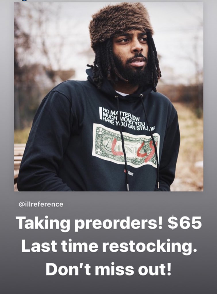 illreference's tweet photo. When weโre out, weโre out! DM is to place your order #IllReference https://t.co/O4ZPjElOmh