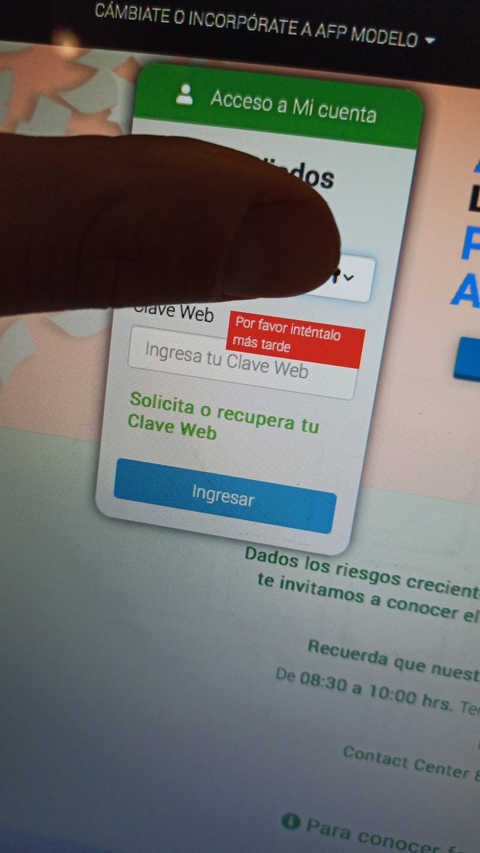 rodlarca's tweet photo. Pésimo servicio de @AFPModelocl sin poder acceder a la web https://t.co/Z5y8Fz9p2j