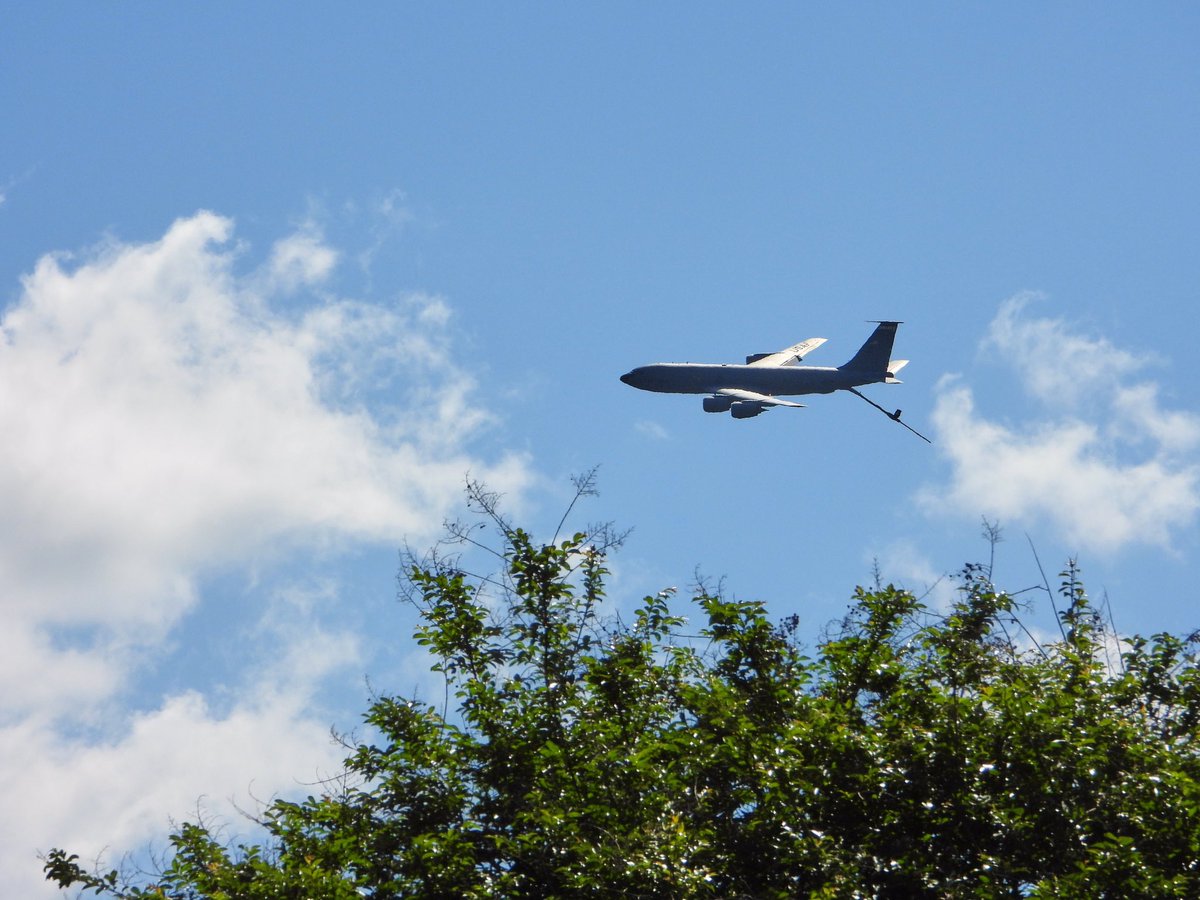 Daughter captured the flyover by chance. She happened to be sitting on our porch waiting to take pictures of birds in flight 🤣🤣.  Awesome flyover!