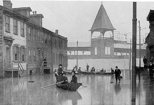TheSkimmers's tweet photo. Exposition Park in PA during the 1904 flood. https://t.co/KxLa8aJfS7