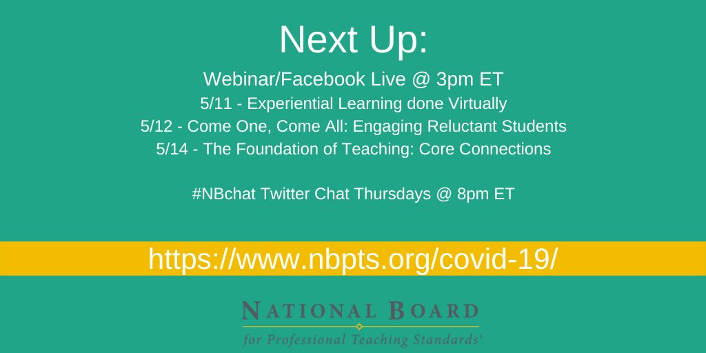 NBPTS's tweet photo. Thanks for joining us tonight. Check out our upcoming webinars and Twitter chats. All information can be found at https://t.co/7UgmjQH2TG #NBchat https://t.co/b1IvR1asK2