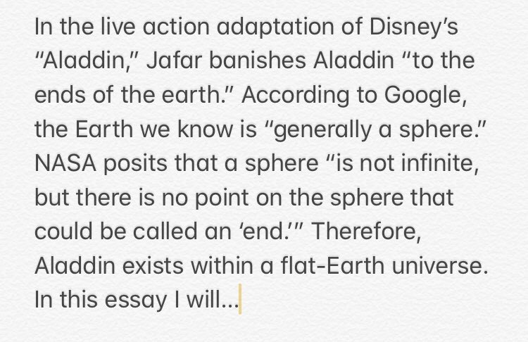 Megwardywards's tweet photo. Jafar confirms flat-Earth theory? 🤷‍♀️🤣 #disney #aladdin https://t.co/vhz7Dl2k1t
