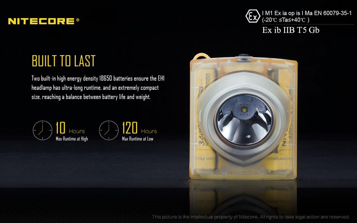 EdisonNitecore's tweet photo. With two 18650 batteries🔋🔋, the EH1 headlamp has ultra-long runtime👇👇.
*10 hours max runtime at high
*120 hours max runtime at low
Click for more🔎 https://t.co/kmraXuIGs5
#workinglight #nitecore #nitecoreflashlight #EH1 #safe #explosion #protection #headlamp https://t.co/5BhHlZpB96