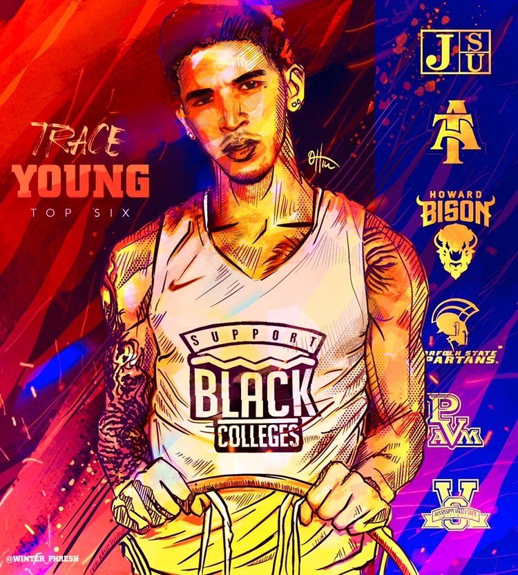 TraceYoung1's tweet photo. My top 6 Schools! 🙏🏽 Thank you to all of the coaches that have reached out and built a relationship. These are the 6 schools I will continue to get to know better before my decision next Tuesday on Fox Sports 1! 🙏🏽 https://t.co/WpCZDjA03w