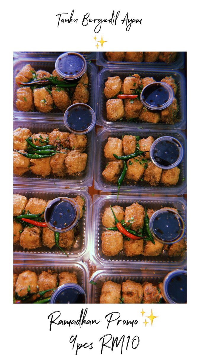 njaaaaa__'s tweet photo. Hai guys! I ada jual tauhu bergedil and popia bergedil ✨✨❤️❤️ bergedil inti ayam , skrng ada promo untuk tauhu 9pcs RM10 and popia 10pcs RM10. area bangsar and pantai dalam , luar kawasan 1km RM1 ringgit ✨ RT please utk rezeki kawin saya😭😭👉🏻👈🏻 https://t.co/XTRREjShEW