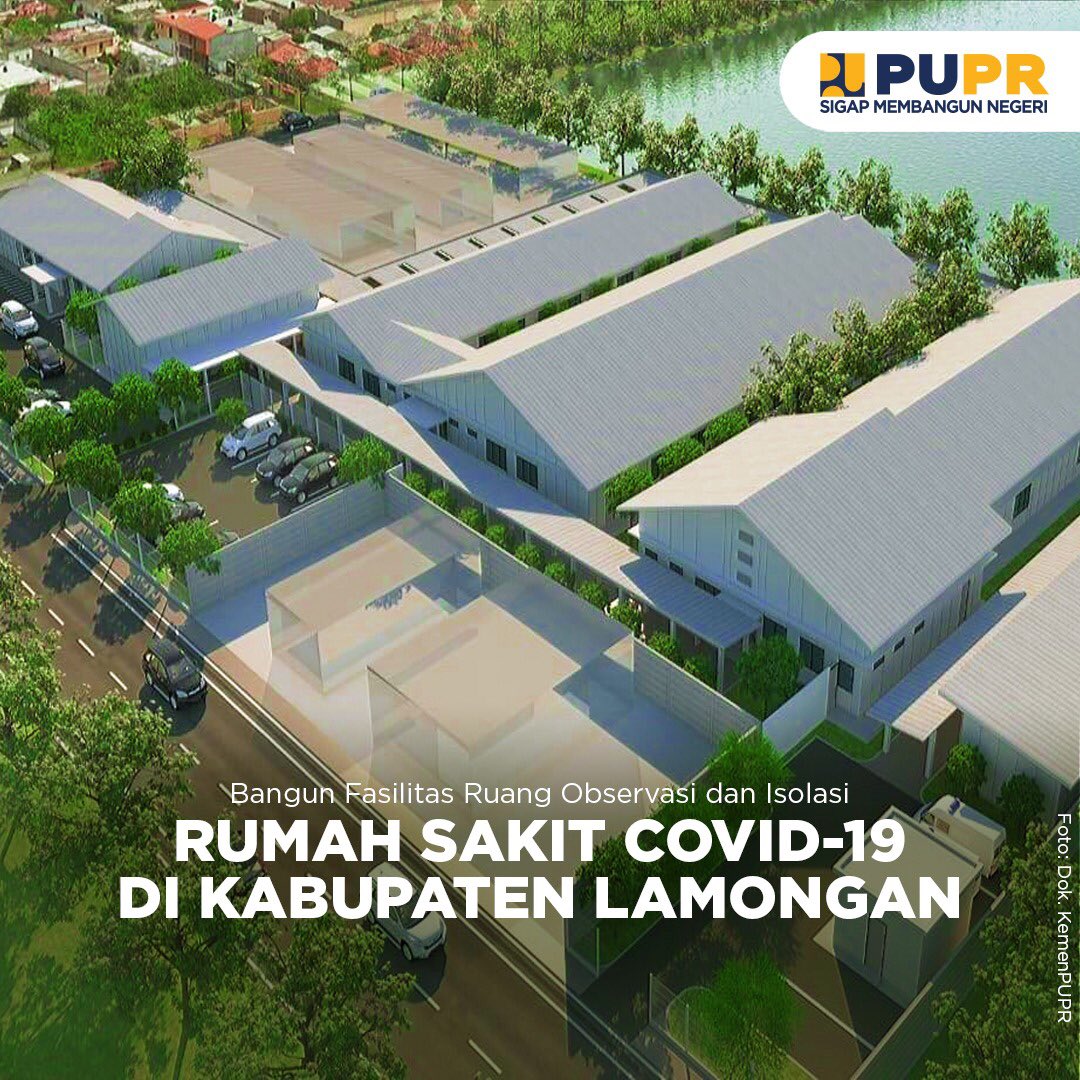 Guna mendukung penanganan COVID-19 di Kabupaten Lamongan, Jawa Timur, Kementerian PUPR melalui @DitjenCK membangun fasilitas ruang observasi dan isolasi pada Rumah Sakit COVID-19 di sana. 

#PUPRTanggap #WaspadaCOVID19  
#SigapMembangunNegeri