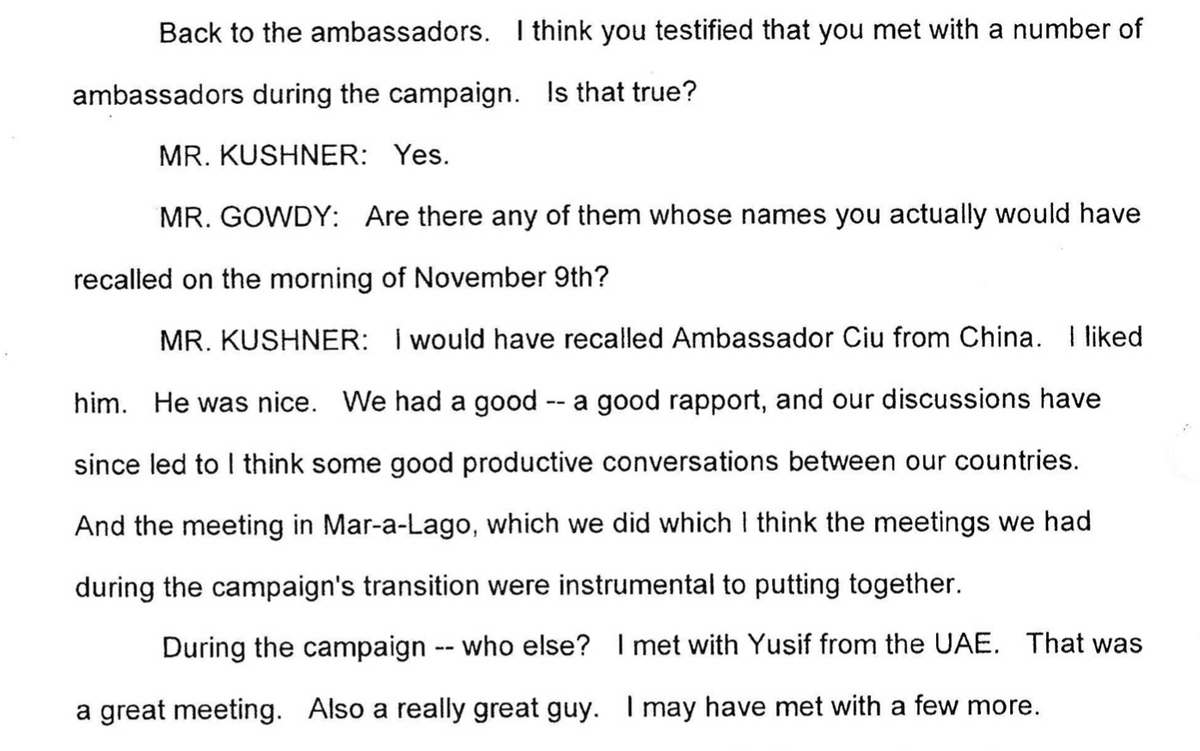 BENGHAZI: So, did you meet with any other ambassadors during the campaign? KUSH: Now that you mention it, China and United Arab Emirates!