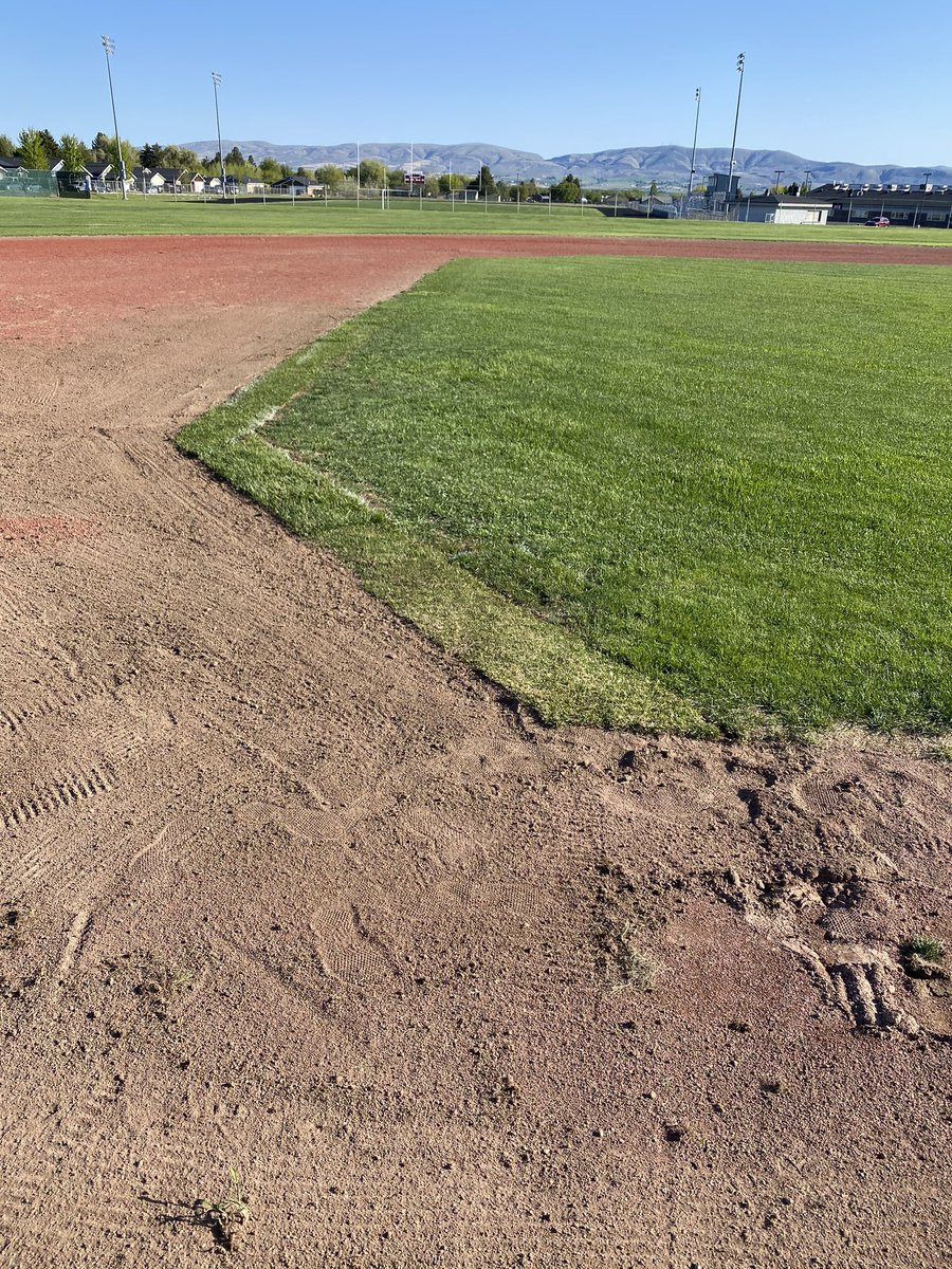 CoachSorensen9's tweet photo. Little upgrade to the field today. Astro turf coming soon #Kittitasbaseball #Yotesbaseball https://t.co/qPdi3pJf3B