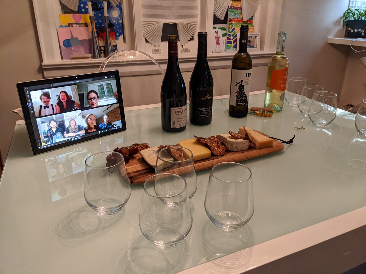 jefffeiner's tweet photo. Celebrating our hard working firm team at a brand new bar called Teams. Enjoying this @CormanFeinerLLP virtual wine tasting ably led by partner and sommelier @swcorman https://t.co/0hbV3fBbbv