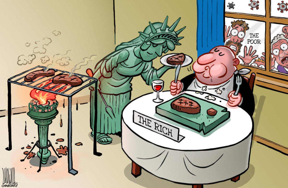 ChinaDaily's tweet photo. Serving the rich #ChinaDailyCartoon https://t.co/jd5uGyIK7O