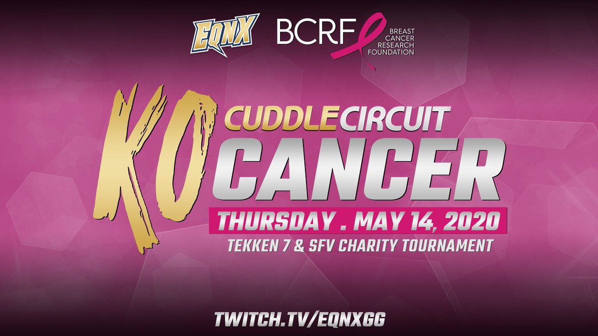 I am so, so happy to announce this! 

@EQNXGaming @cuddle_core @BCRFcure are coming together to fight breast cancer with Cuddle Circuit: #KOCancer on May 14th! Proud to help such an incredible cause with the #FGC. 

More details announced soon.

#ResearchistheReason #BeTheEnd