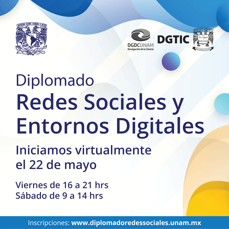 UNAM_FCPyS's tweet photo. Diplomado "Redes Sociales y Entornos Digitales"
Inscripciones: https://t.co/lPEWhQEi8Q

|| #DGDC #DGTIC #FCPyS #UNAM https://t.co/YPMbaRgsNi