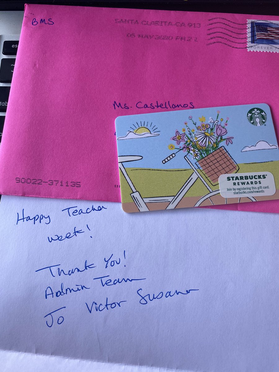 superstarvero's tweet photo. Totally feeling appreciated during #TeacherAppreciationDay Thank you to my school’s admin team! You guys are the greatest @bmsolympians https://t.co/fzB1VHcEhL