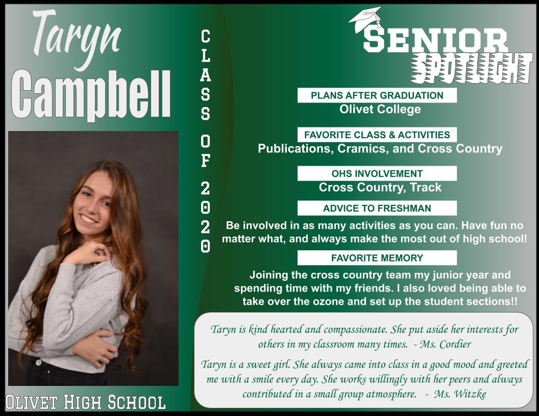 OlivetHS_Eagles's tweet photo. #OHSEaglesSeniorSpotlight Taryn Campbell Congratulations!! #EagleNationPRIDE https://t.co/UeiELkwAfd