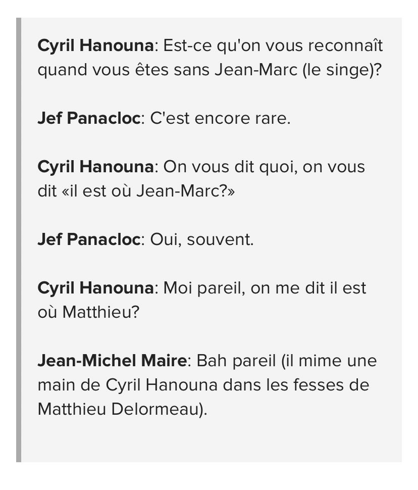 je joins ici un article du journal buzzfeed parlant de l’homophobie dont est victime quotidiennement matthieu delormeau au sein de l’émission avec quelques exemples ici   https://www.buzzfeed.com/fr/davidperrotin/tpmp-chronique-quotidienne-de-lhomophobie-ordinaire