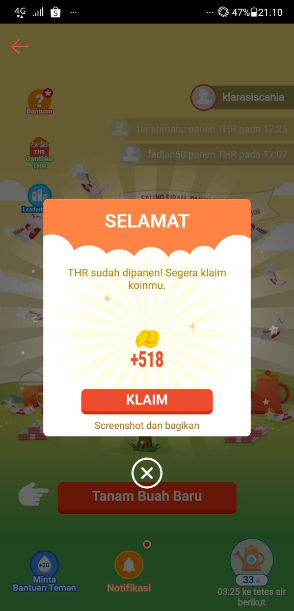 Klarasisca's tweet photo. Wish me luckkk #ShopeeTanamTHR10M https://t.co/KZeoTRubdt