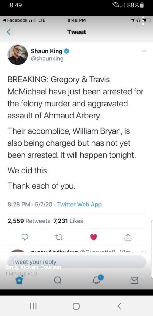 amee_j's tweet photo. Thank goodness!! On the eve of Ahmaud’s birthday!! This is great news!!  #IrunwithMaud #JusticeForAhmaud https://t.co/yhlVbtMF6u