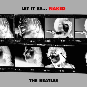 The cover image of the album features monochrome negatives of the original photos from the "Let It Be" cover. Harrison's photo has been replaced with another where his teeth less prominent, as a monochrome negative version of the original would show them "blackened".